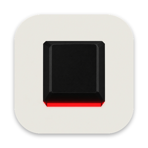 Tintkey app icon: a black keycap with a red glow